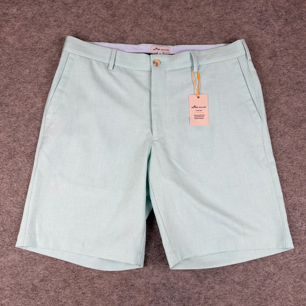 Peter Millar Crown Sport Salem Tillis Performance Shorts 9" Green Mens 34